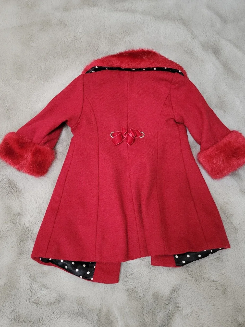 The Children's Place Red Faux Fur Toddler Girls Coat